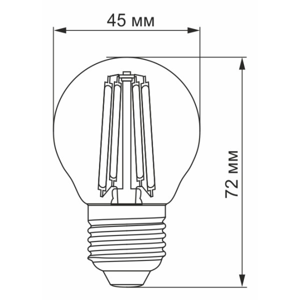 Світлодіодна філаментна лампа Videx Filament G45FA E27 6Вт 2200K (VL-G45FA-06272) бронза - фото №2