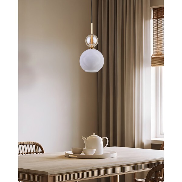 Підвісний світильник, люстра TK Lighting 11590 Sophia E14 1x10W IP20 бурштиновий - фото №3