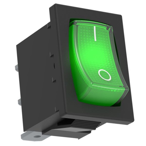 Зелений вимикач з лампою тліючого розряду Elko-Ep USS-08