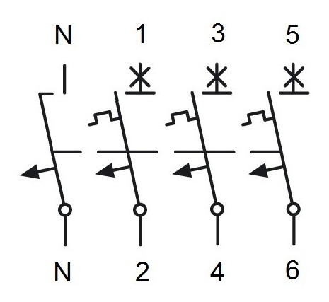 Автоматичний вимикач Schrack AM617850 6кА 50А 3P+N C - фото №6