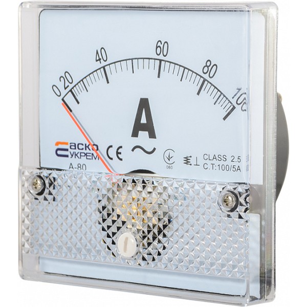 Амперметр трансформаторного включення Аско-Укрем 100/5А АС 80х80мм (А-80) (A0190010050) - фото №1