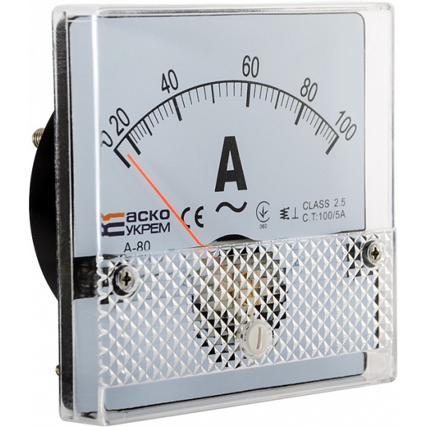 Амперметр трансформаторного включення Аско-Укрем 100/5А АС 80х80мм (А-80) (A0190010050) - фото №3