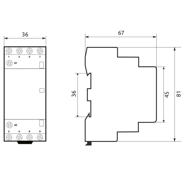 Контактор Promfactor MCF3 16A 2NO 2NC 230В (MCF31622230) - фото №1