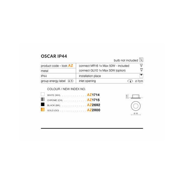 Точечный светильник Azzardo AZ2692 Oscar(5901238426929) - фото №2