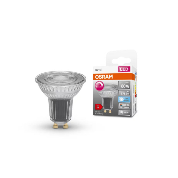 Світлодіодна лампочка Osram 4058075453661 Led PAR16 Dim GU10 8.3W 4000K 575Lm IP20 - фото №1
