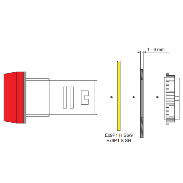 Зуммер NOARK Ex9PB B r 230В AC мигающий красный (105705) - фото №3