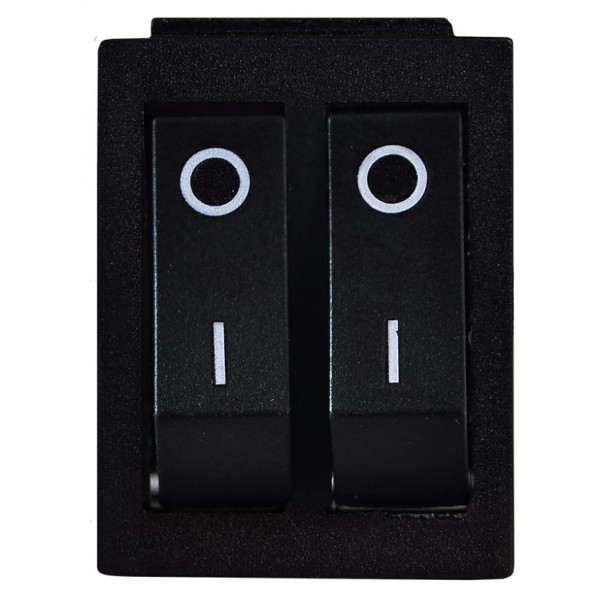 Переключатель Аско-Укрем KCD2-2101 B/B (0-I) 2-х клавишный черный (A0140040108) - фото №1