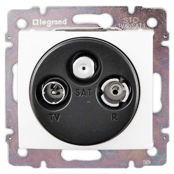 Механизм розетки TV-R-SAT проходная Valena белый