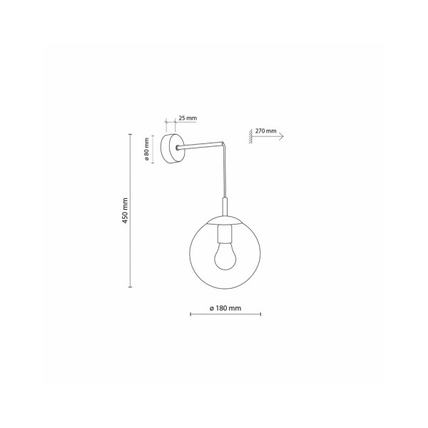 Бра, настінний світильник Tk Lighting 5387 Esme E27 1x15W IP20 Bk - фото №4
