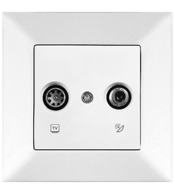 Розетка TV/SAT Meridian, кінець, білий