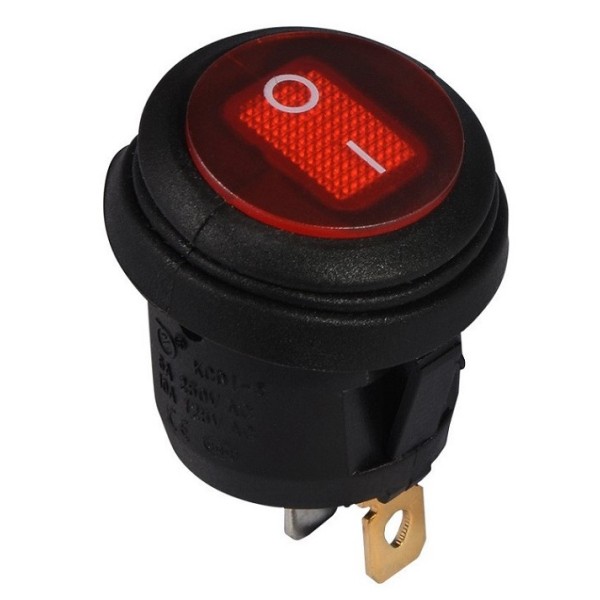 Переключатель TNSy KCD1-5-101WN R/B круглый с подсветкой IP65 красный (TNSy5500724)