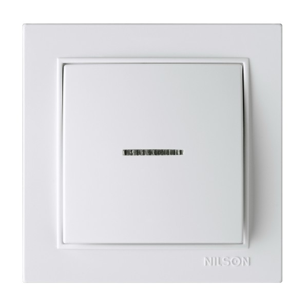Вимикач Nilson Thor білий 1кл з підсвіткою ( 27111002 )