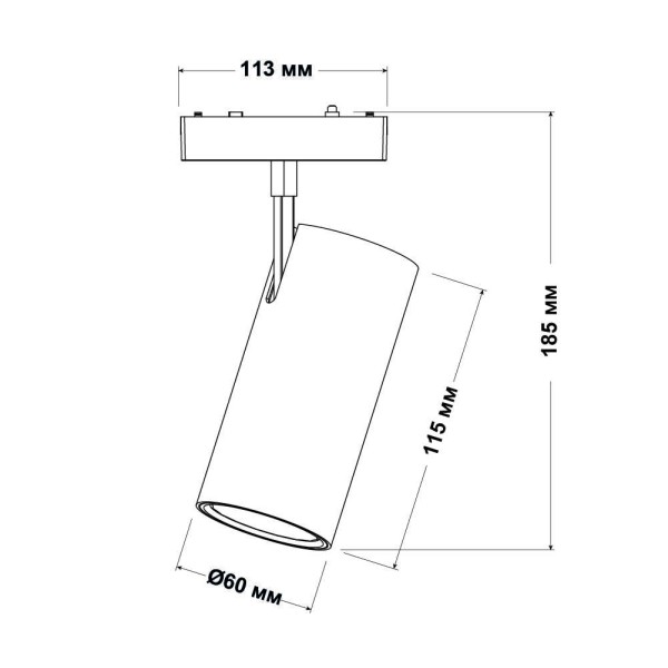 Магнитный трековый светильник UST-M 12W 4000K 48V IP20 белый Violux ( 320006 ) - фото №1