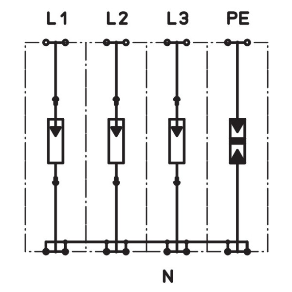 Ограничитель перенапряжений OBO Bettermann (5096879) MCD 50-B 3+1 - фото №1