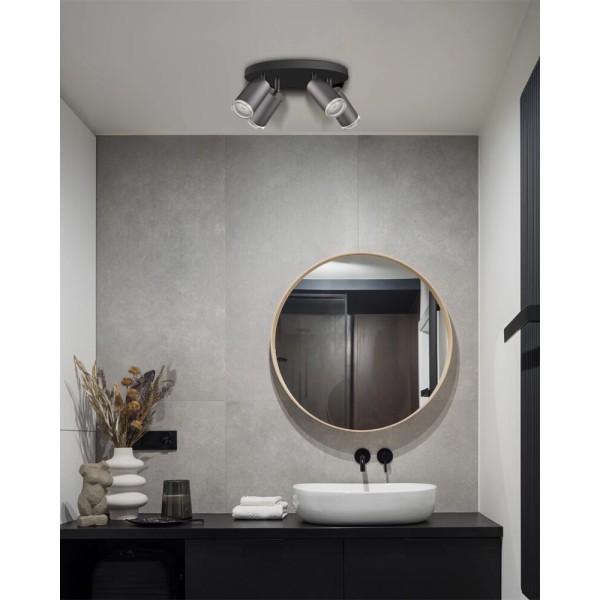 Светильник поворотный, спот Goldlux 324733 Turyn GU10 4x10W IP44 черный - фото №1