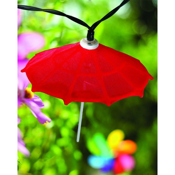 Гирлянда на солнечной батарее Goldlux 311559 Parasolki LED 6500K IP44 разноцветная - фото №3