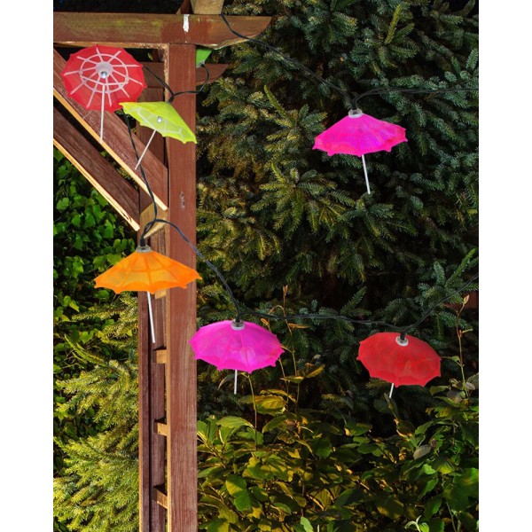 Гирлянда на солнечной батарее Goldlux 311559 Parasolki LED 6500K IP44 разноцветная - фото №4