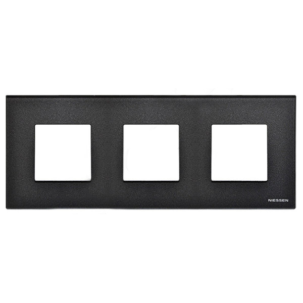 Тримісна рамка ABB Zenit N2273 CF скло (графіт)