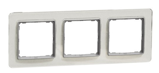 Трехпостовая рамка Schneider Electric Sedna Elements искусственное белое стекло SDD360803