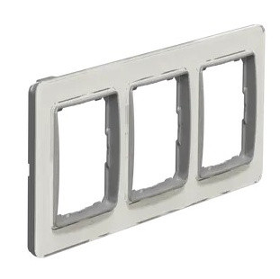 Трехпостовая рамка Schneider Electric Sedna Elements искусственное белое стекло SDD360803 - фото №1