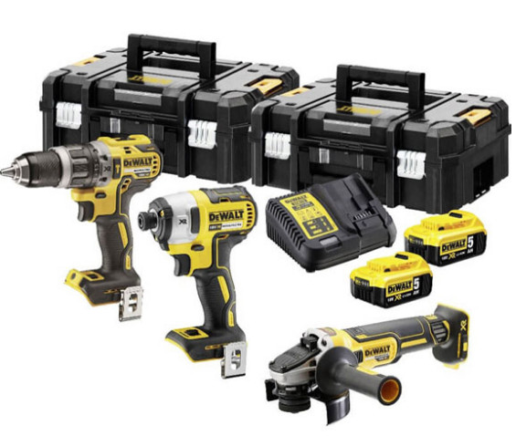 Набор из электроинструментов DeWALT DCK384P2T (DCD796, DCF887, DCG405) c 2 АКБ и ЗУ