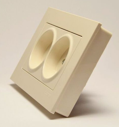 Розетка без з/к двойная Gunsan Eqona крем - фото №2