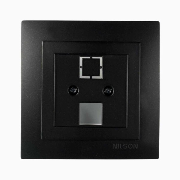 Розетка Nilson Touran чорна мат комп'ютерна без модуля ( 24381042 )