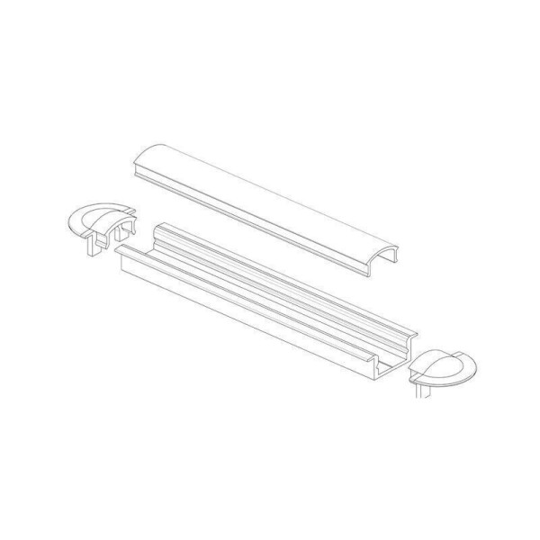 LED-профиль врезной анодированный, 2 метра (ЛПВ12еЧ_1) - фото №2