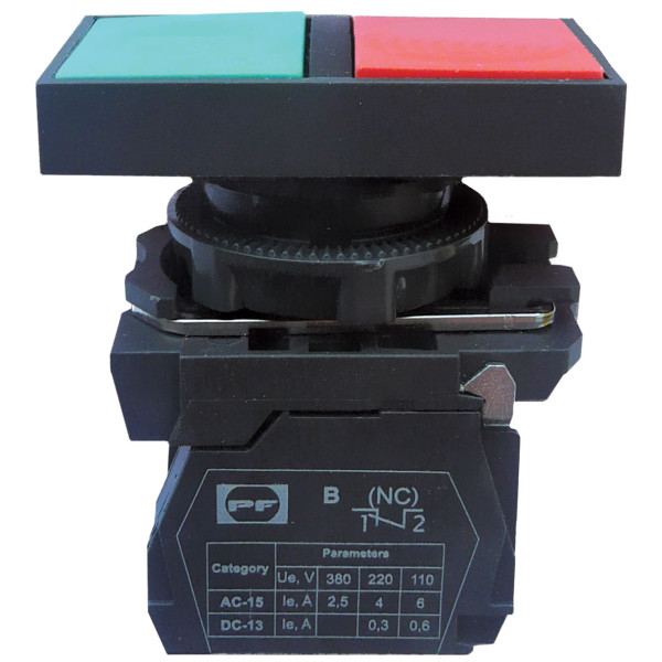 Кнопка Promfactor FP5-AL8325 1NO 1NC зелено-червона (FP5-AL8325)