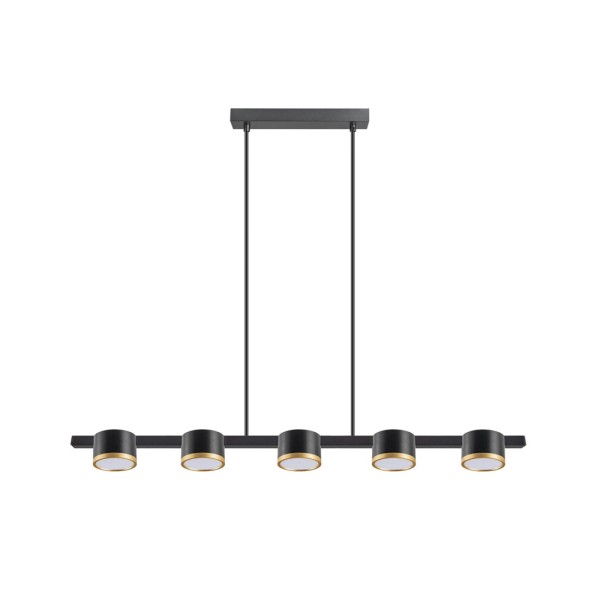Підвісний світильник, люстра над столом, барною стійкою Goldlux 3328076 Mirella GX53 5x6W 4000K 660Lm IP20 чорний