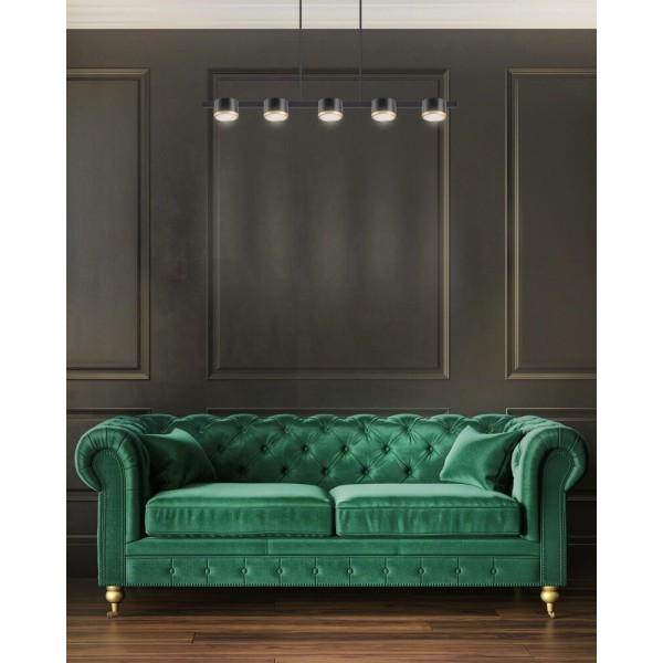 Підвісний світильник, люстра над столом, барною стійкою Goldlux 3328076 Mirella GX53 5x6W 4000K 660Lm IP20 чорний - фото №3