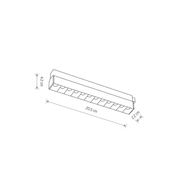 Магнитный трековый светильник Nowodvorski 10144 LVM Focus Led 9w 3000к IP20 Bl - фото №1