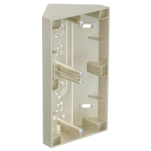 Подвійна кутова коробка Kontakt Simon Simon 54 Premium DPNR2/41 для накладного монтажу під рамки (кремовий) - фото №1