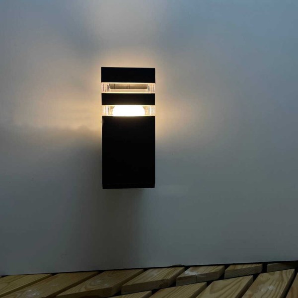 Светильник фасадный Violux TETRIS-1D 40Вт E27 IP44 черный ( 500210 ) - фото №1