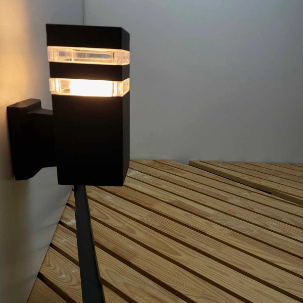 Светильник фасадный Violux TETRIS-1D 40Вт E27 IP44 черный ( 500210 ) - фото №2