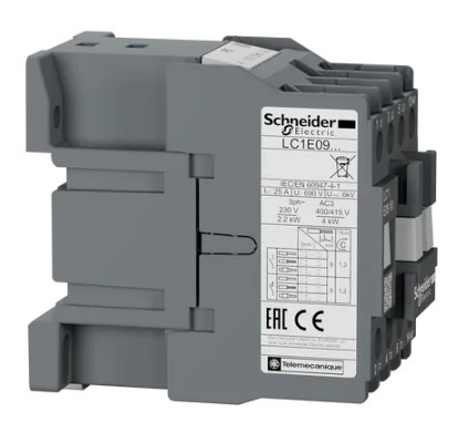 Контактор Schneider Electric LC1E0910F5 3Р Е 1NO 9А АС3 110В - фото №1