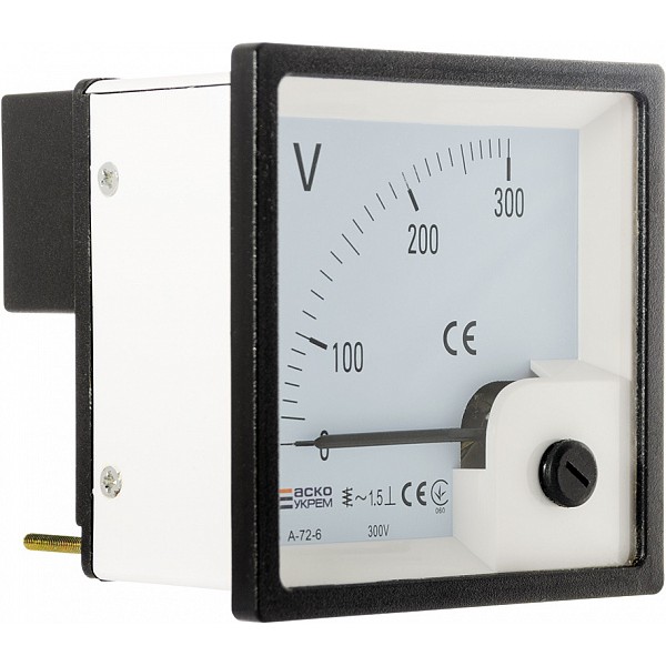 Вольтметр Аско-Укрем 30А 300В АС 72х72мм (A-72-6) (A0190010065) - фото №3