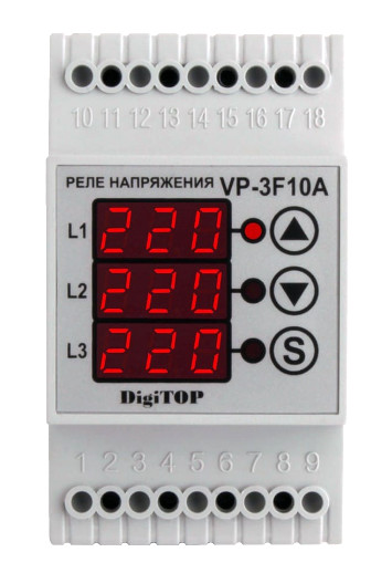 Реле контролю фаз DigiTOP VP-3F10A 10A - фото №1