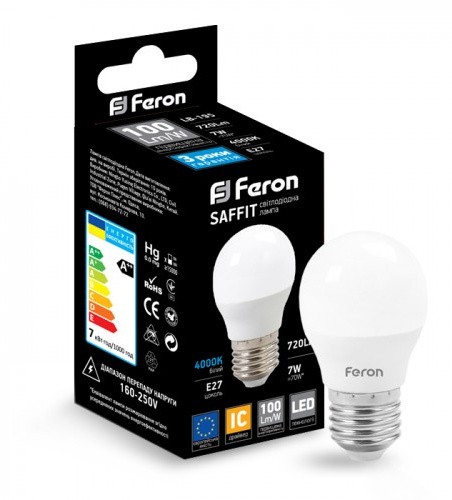 Світлодіодна лампа Feron LB-195 7Вт 2700К Е27 - фото №1