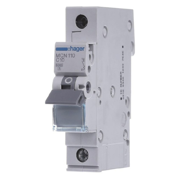 Автоматичний вимикач Hager MCN110 6кА C 10A 1P