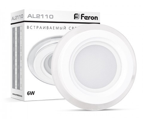 Вбудований світильник Feron 6243 AL2110 6Вт 5000К 480Лм круглий - фото №2