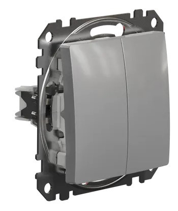 Двоклавішний вимикач Schneider Electric Sedna Design & Elements алюміній SDD113105 - фото №1