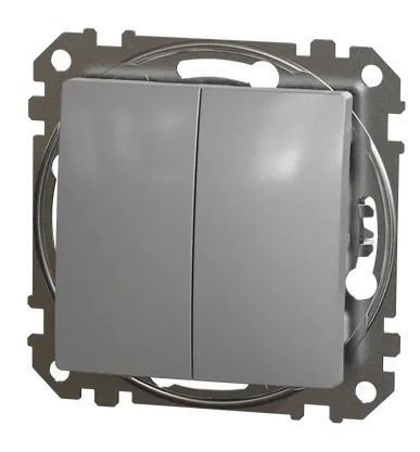 Двоклавішний вимикач Schneider Electric Sedna Design & Elements алюміній SDD113105 - фото №4