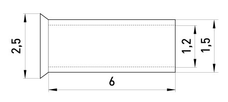 Неизолированный наконечник E.Next e.terminal.stand.en.0.75.6 0,75 кв.мм (s4038001) - фото №1