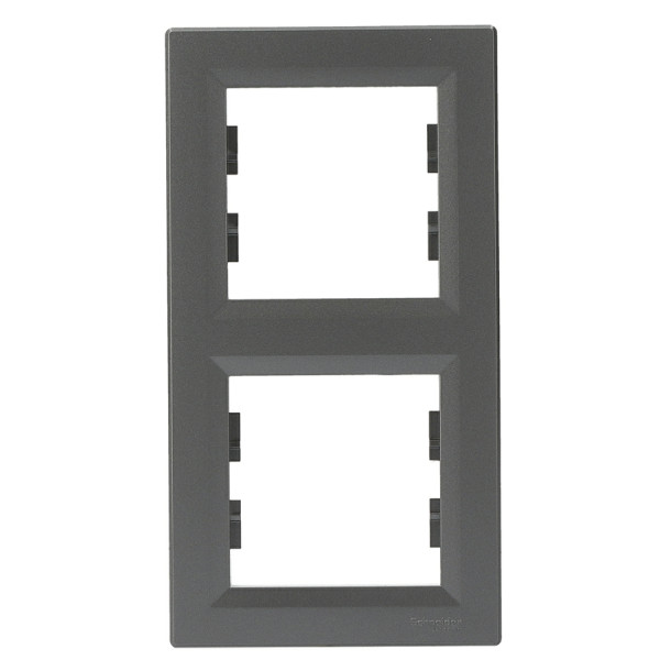 Рамка двойная вертикальная сталь Asfora, EPH5810262