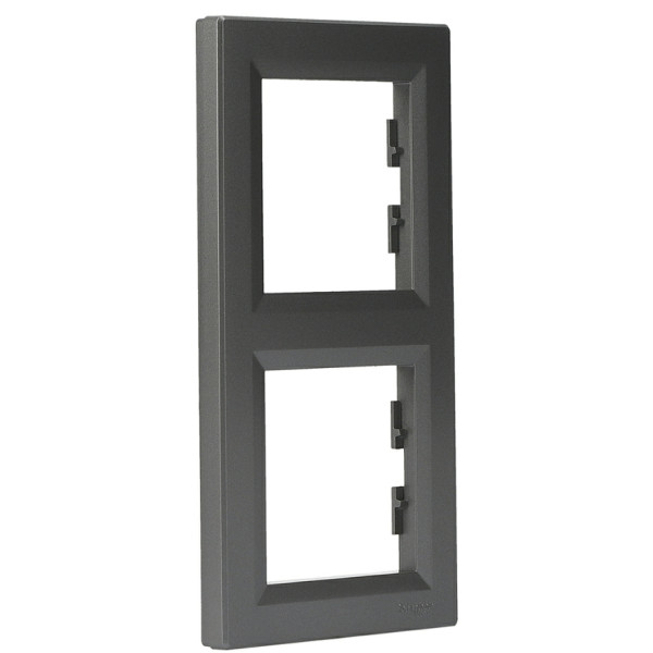 Рамка двойная вертикальная сталь Asfora, EPH5810262 - фото №1