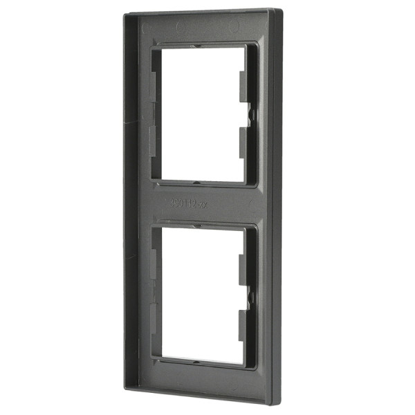 Рамка двойная вертикальная сталь Asfora, EPH5810262 - фото №3