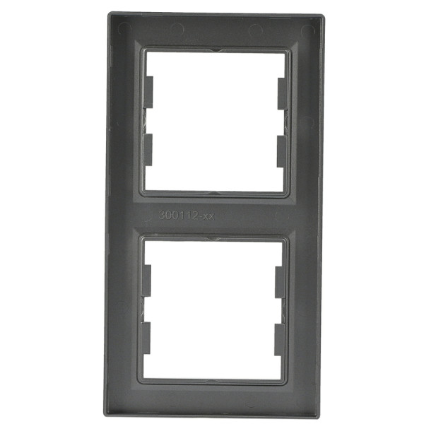 Рамка двойная вертикальная сталь Asfora, EPH5810262 - фото №4