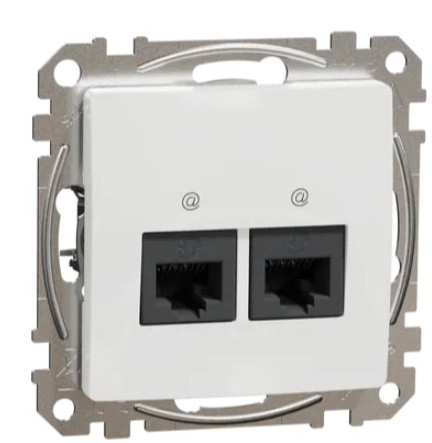 Двойная компьютерная розетка Schneider Electric Sedna Design & Elements RJ45 кат. 5е UTP белая SDD111452