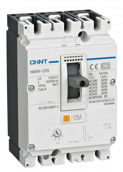 Корпусный автоматический выключатель Chint NM8N-125S TM 40 3P